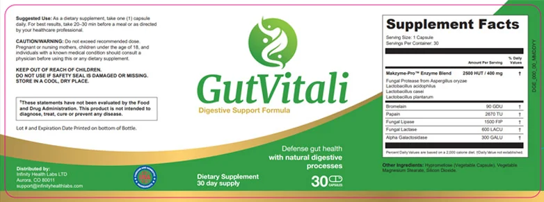 GutVitali Product Label